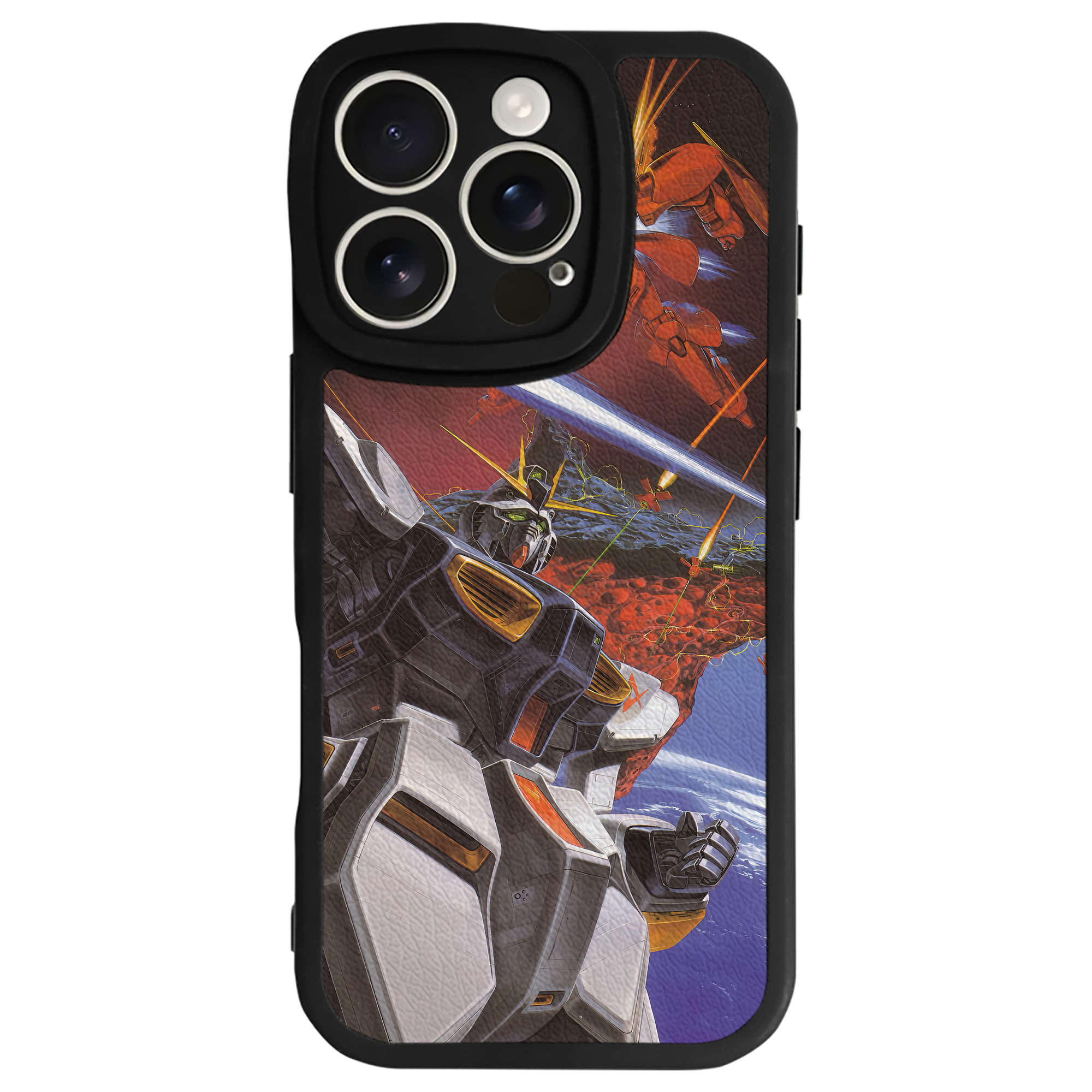 （画像用） 機動戦士ガンダム Mobile Suit Gundam 【iPhone 16シリーズ対応】シリコンスマホケース（レザー調） 材質：シリコン